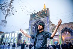 ببینید بارش باران و تگرگ در حرم رضوی