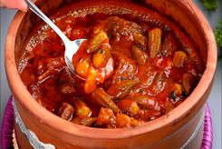 خورش بامیه ترکیه‌ای، غذای بدون گوشت و لذیذ + مواد لازم