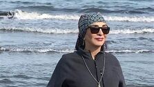 تیپ خاص و شل حجابی افسانه بایگان در آرامگاه کوروش| تیپ زیبای خانم بازیگر